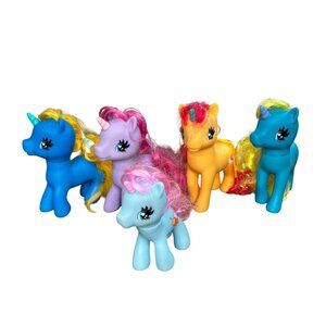 My Little Pony Set Of 5 Colorful Pony Figures With Long Hair & Unique Designs